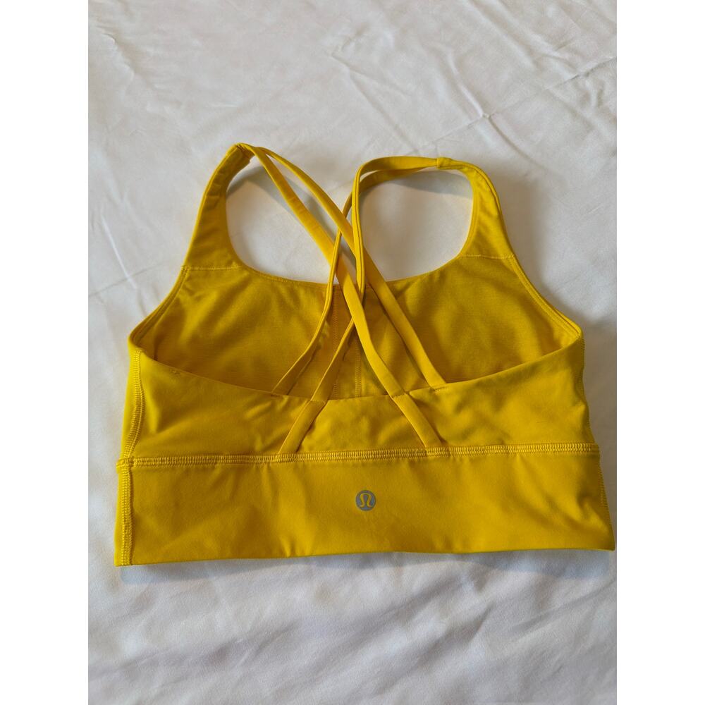 Lululemon Vibrant Yellow Energy Bra Long Line SZ 6